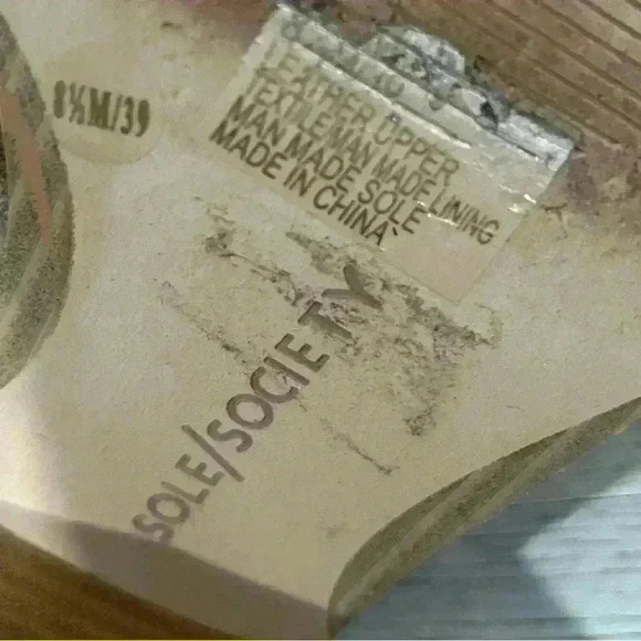 Sole Society Olive Brown Leather Suede Studded Slip On Heels Mules Size 8.5 - Picture 7 of 10